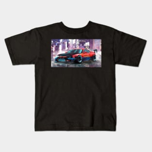 Supra mk4 tokyodrift stanced artwork, widebody design by ASAKDESIGNS. checkout my store for more creative works Kids T-Shirt